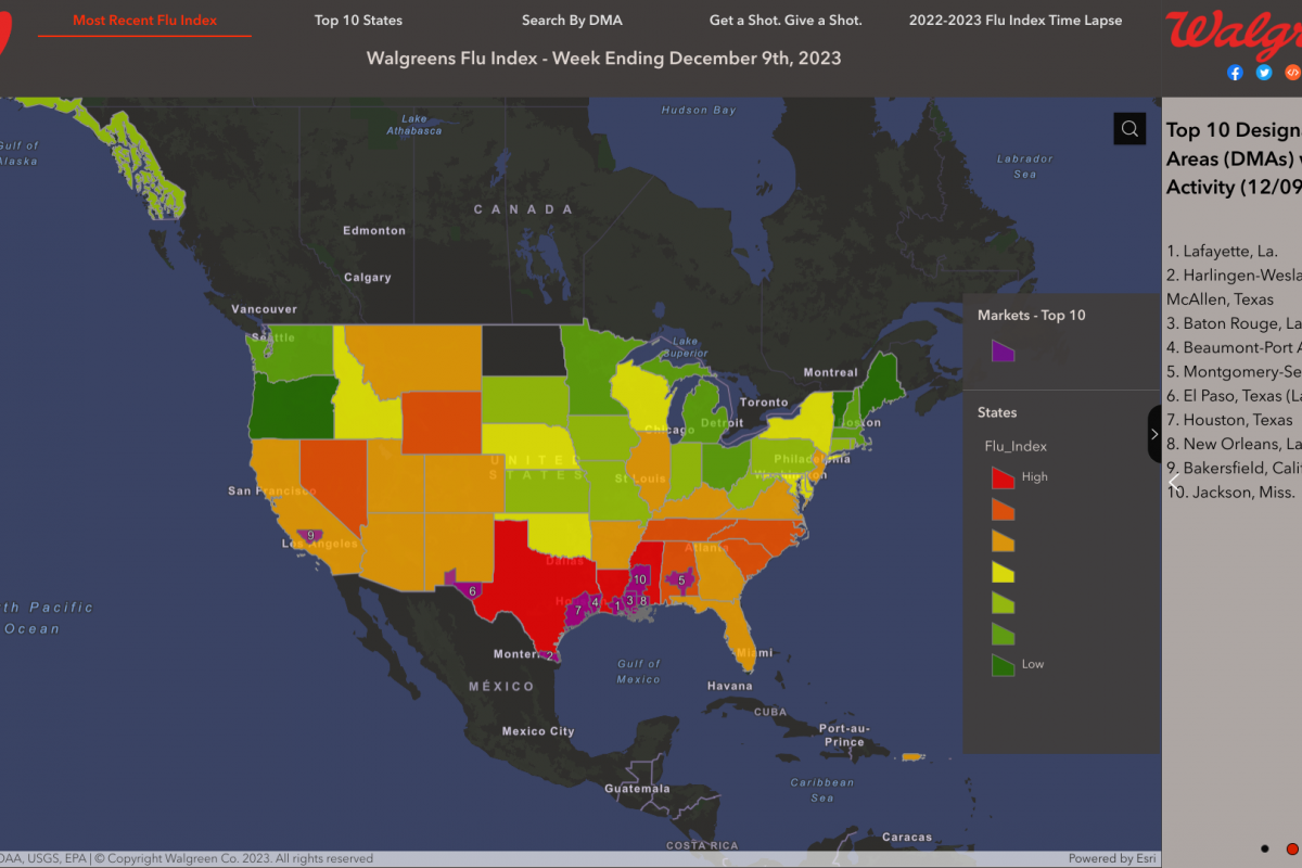 Texas Cities Lead Flu Activity in December 2023 Precision